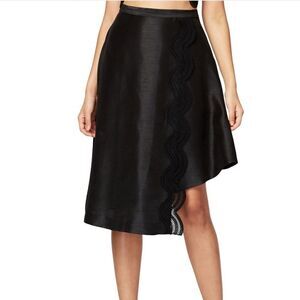 Rachel Roy Black Satin Asymmetrical Skirt NWT Sz 0